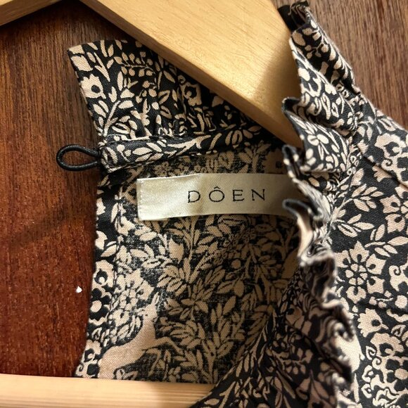 DOEN Marabella Dress Black Prancing Fawn Floral M - Picture 3 of 7